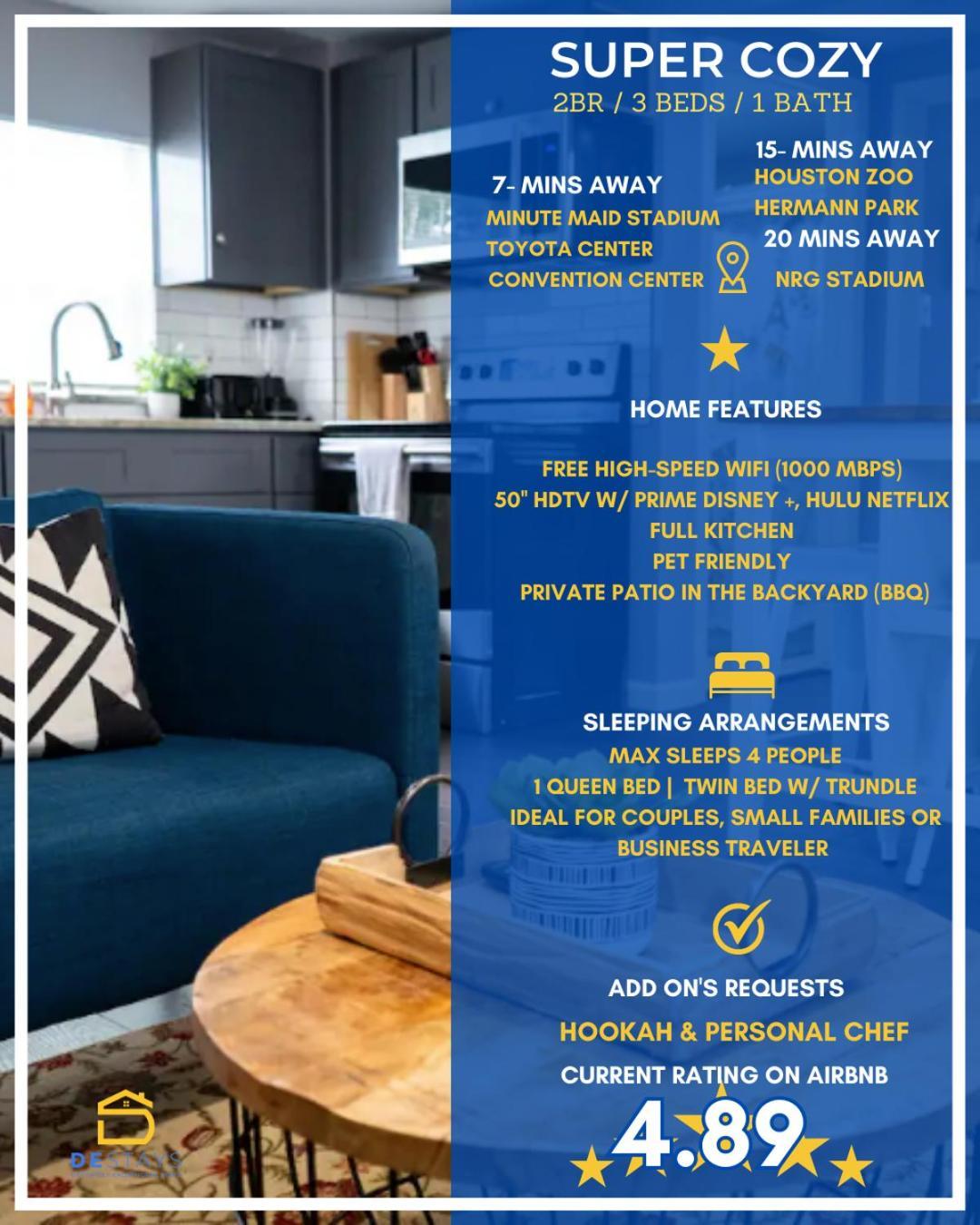 Super Cozy 2 Bedroom With Fast Wifi And Queen Bed Close To Downtown Houston!! Exterior foto